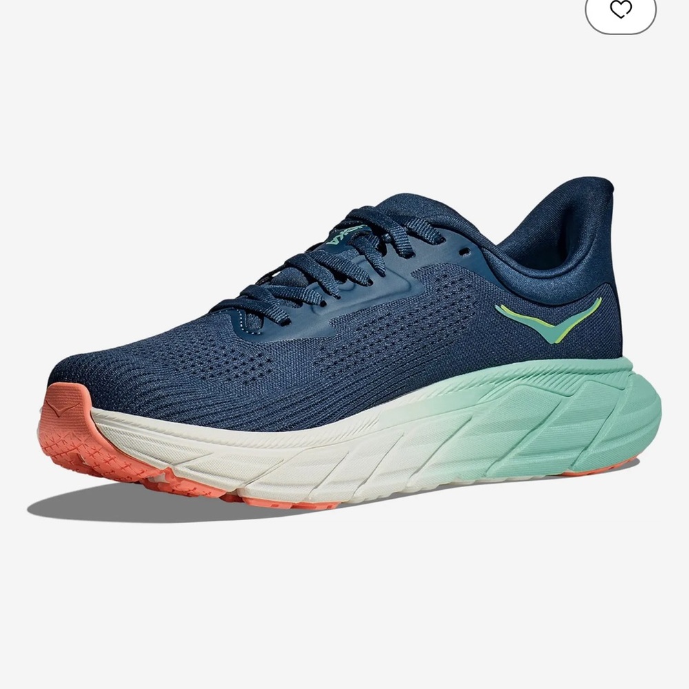Hoka Blue and Green Athletic Shoes with Cushioned Midsole